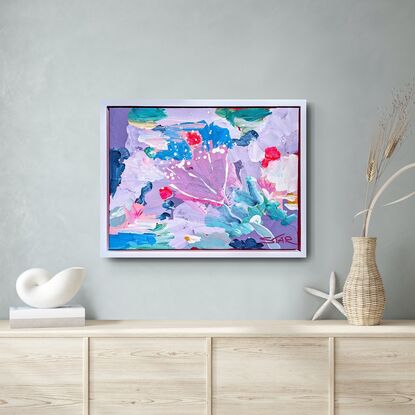 
A whimsical floral abstract reminiscent of the coastal headlands beside the beach.