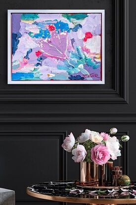 
A whimsical floral abstract reminiscent of the coastal headlands beside the beach.