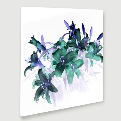 still life of lillies on white background