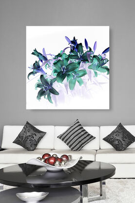 still life of lillies on white background