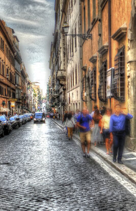 Inviting ancient alley in Venice, Italy