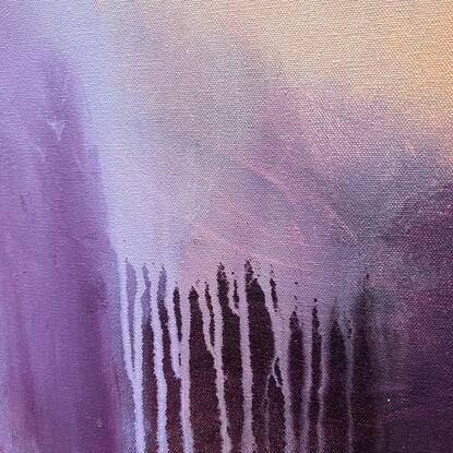 Atmospheric Landscape Abstraction of orange pink and aubergine