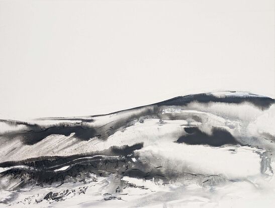 A black and white abstract landscape of mountains and fjords in Iceland- Jökulsárlón Glacier Lagoon