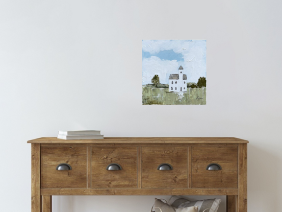 Original Figurative Farmhouse Painting featuring a country scene. 
