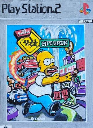 Still life painting of PS2 The Simpsons video game