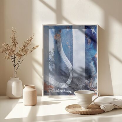 blue
white
bronze 
small
medium
acrylic
oil
abstract
flow
movement
fluid
ready to hang
framed
original
color
