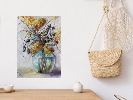 Native flowers in a vase