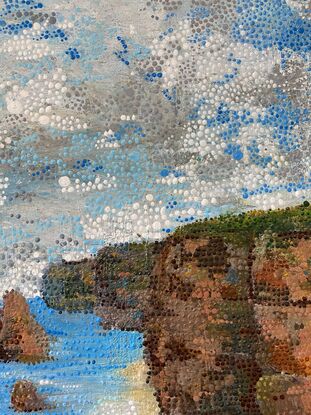 Great ocean road painting with dots