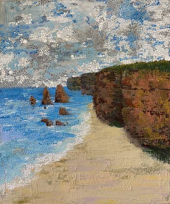 Great ocean road painting with dots