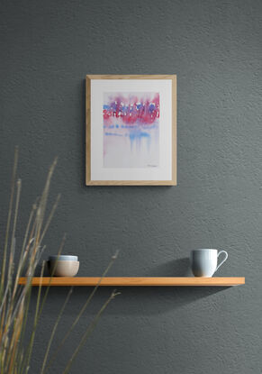 "Fading Echoes" by Christine Beard is a minimalist abstract watercolor that blends soft shades of red and blue to create a serene, dreamlike landscape. The delicate interplay of colors and textures evokes a sense of calm and introspection, inviting the viewer to get lost in its subtle nuances. This piece is an ideal addition for those who appreciate modern, contemplative art that evokes emotion and imagination. Perfect for adding a touch of tranquility and elegance to any space.





