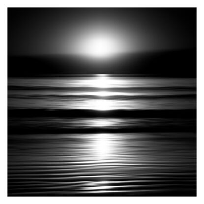 black and white seascape in abstract form