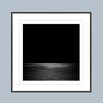 black and white seascape in abstract form