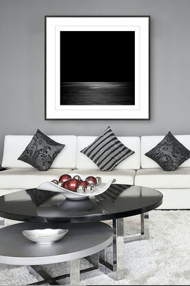 black and white seascape in abstract form