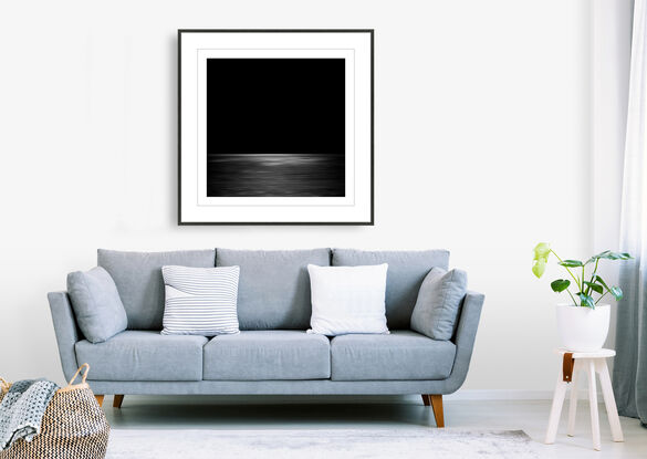 black and white seascape in abstract form