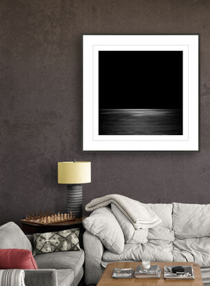 black and white seascape in abstract form