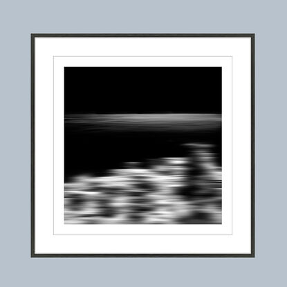 black and white seascape in abstract form