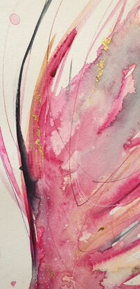 Watercolour pink flamingo by bird artist Leni Kae