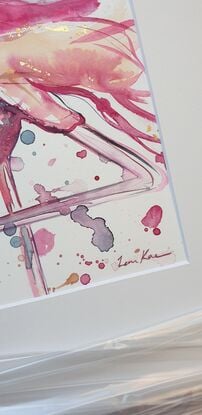 Watercolour pink flamingo by bird artist Leni Kae