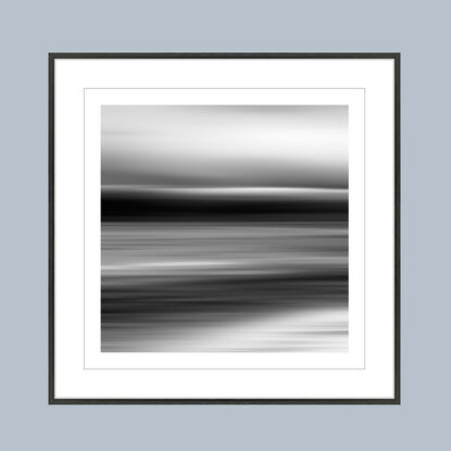 black and white seascape in abstract form