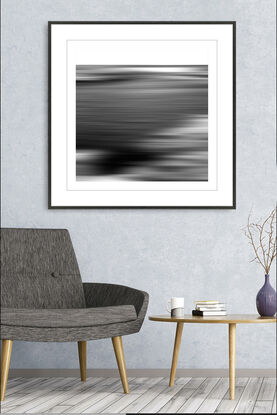 black and white seascape in abstract form