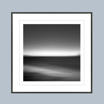 black and white seascape in abstract form