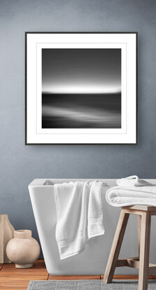 black and white seascape in abstract form