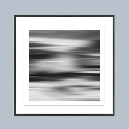 black and white seascape in abstract form