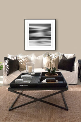 black and white seascape in abstract form