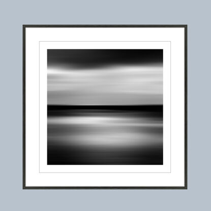 black and white seascape in abstract form