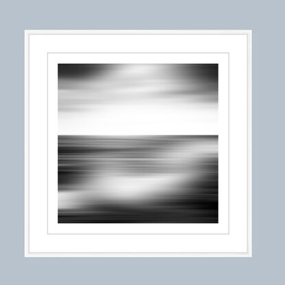 black and white seascape in abstract form