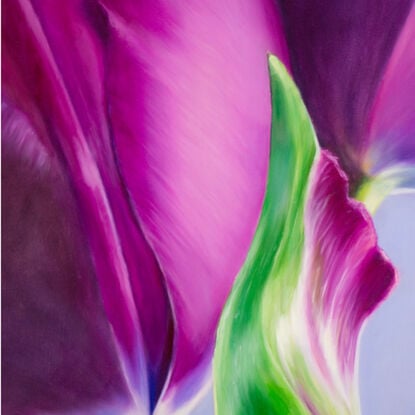 Purple tulips love story oil painting