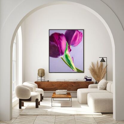 Purple tulips love story oil painting