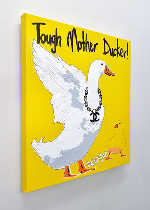 tough mother duck vibrant yellow funny