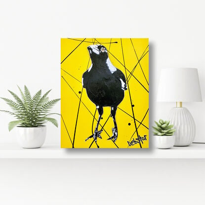 cheeky Australian Magpie Yellow Pop