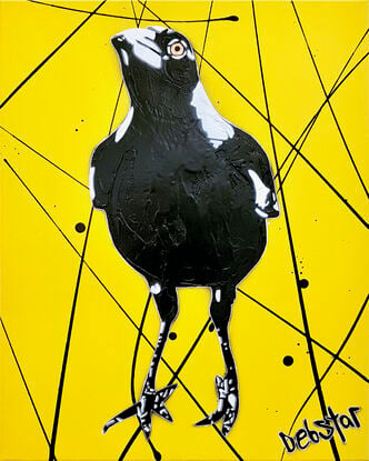 cheeky Australian Magpie Yellow Pop