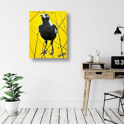 cheeky Australian Magpie Yellow Pop