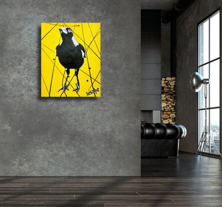 cheeky Australian Magpie Yellow Pop