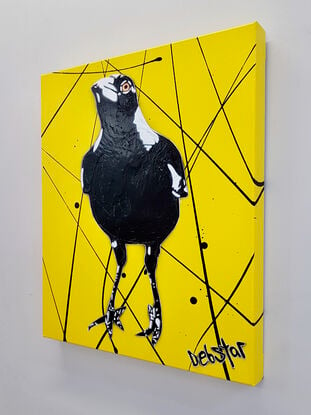 cheeky Australian Magpie Yellow Pop