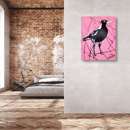 cheeky Australian Magpie Pink Pop