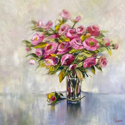 Pink roses in a vase