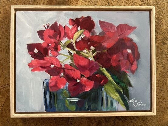 Bougainvillea flowers painted from life. 