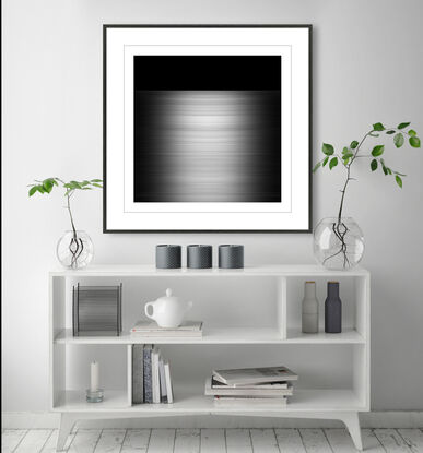 black and white seascape in abstract form