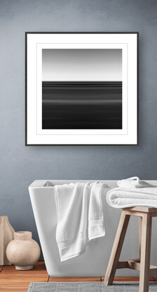 black and white seascape in abstract form