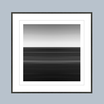 black and white seascape in abstract form