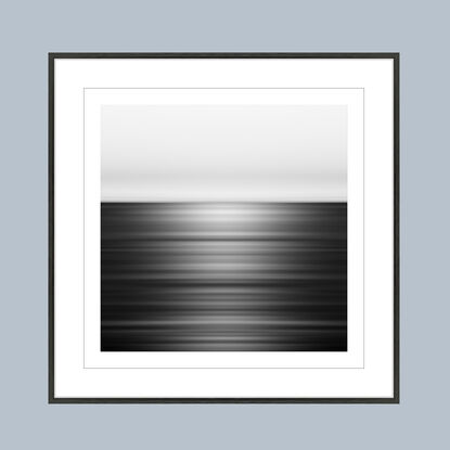 black and white seascape in abstract form