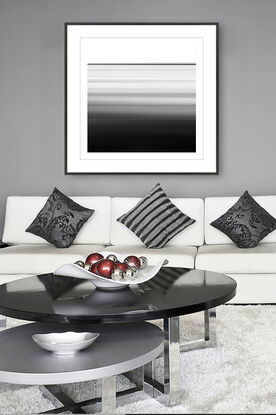 black and white seascape in abstract form