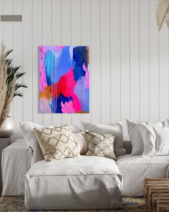 Vibrant pink and blue splashes of colour 