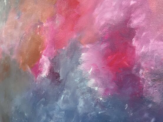 Pink blue  white moody abstract 