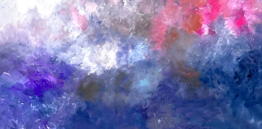 Pink blue  white moody abstract 