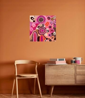 Meeting place -  Aboriginal symbols - warm tones- neutral 